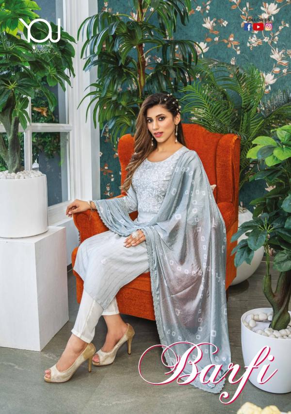 Wanna Barfi Rayon Designer Viscose Embroidery Ready made Suit